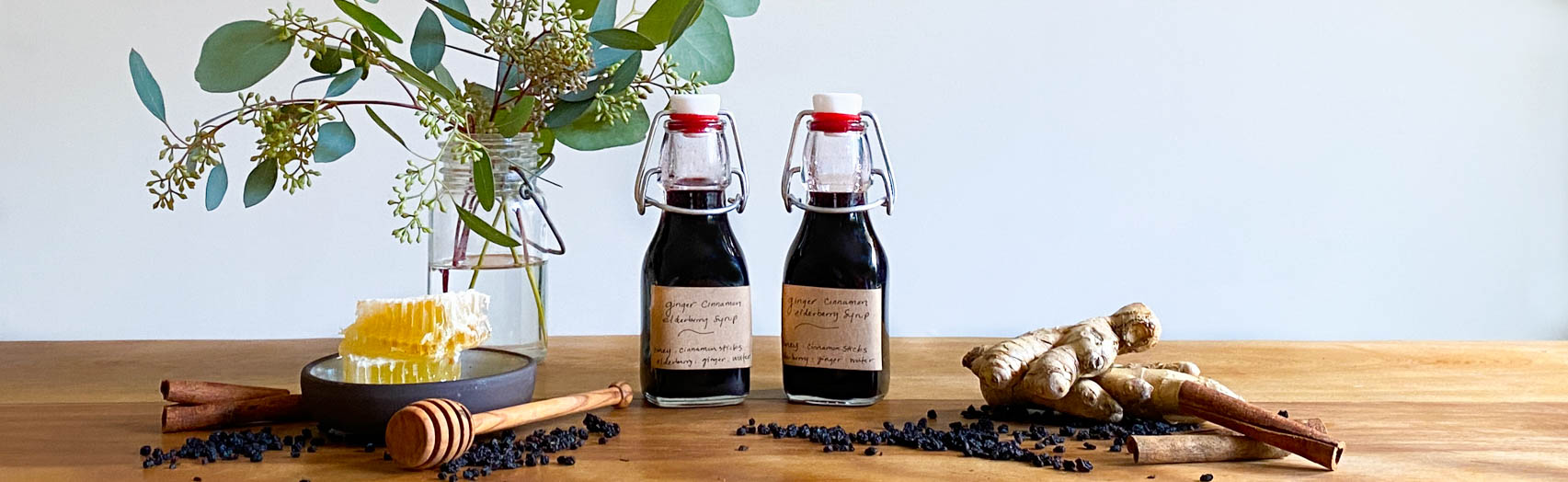 DIY Ginger Cinnamon Elderberry Syrup