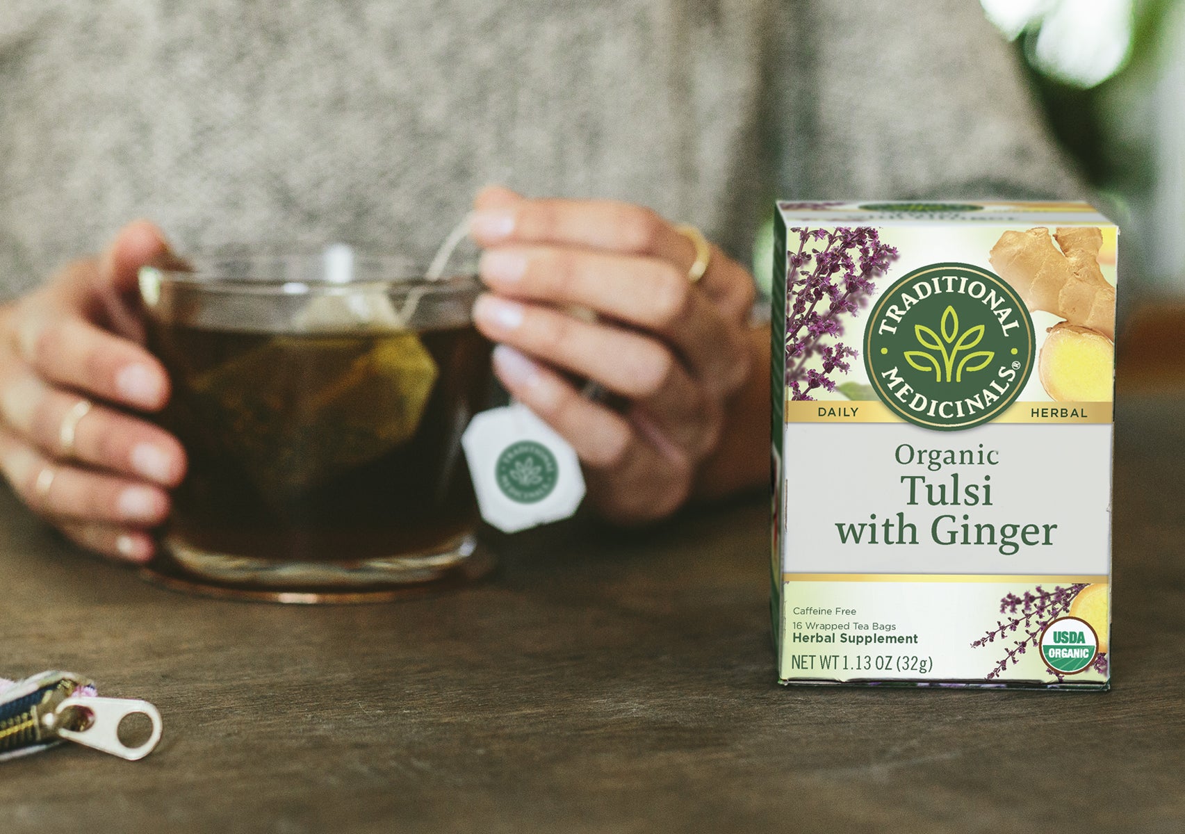 Holding tea